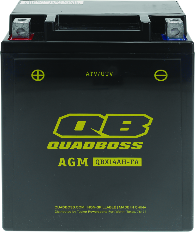 QuadBoss Maintenance-Free AGM Battery QBX14AH-FA for Powersports Vehicles