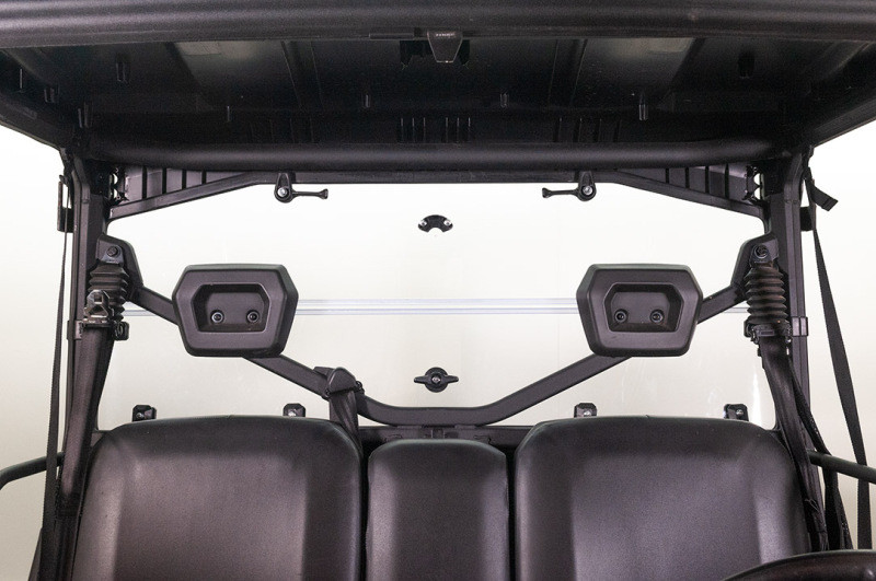 Seizmik Can-Am Defender Rear Folding Windshield - HD5 to HD10, Polycarbonate with Impact Resistance
