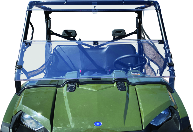 QuadBoss Folding Windshield for 2013 Polaris Ranger 800 Crew – Durable Polycarbonate Construction with Toolless Installation