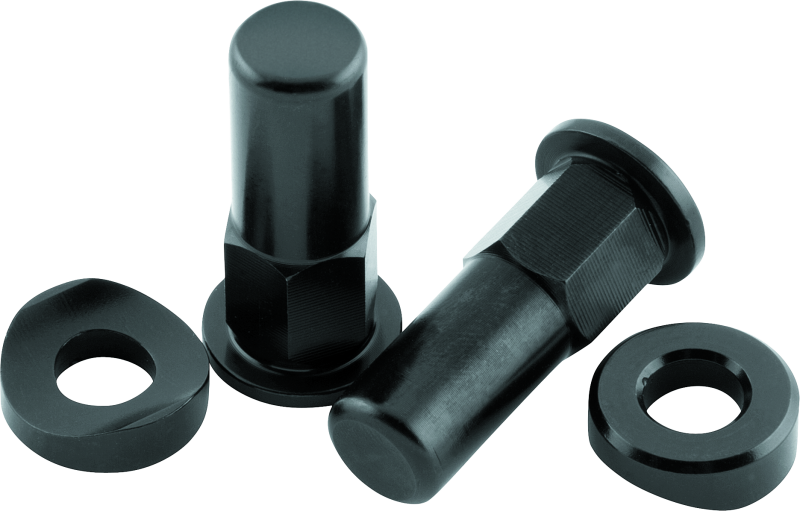 BikeMaster T6 Aluminum Rim Lock Nuts Pair - Black for Powersports Vehicles