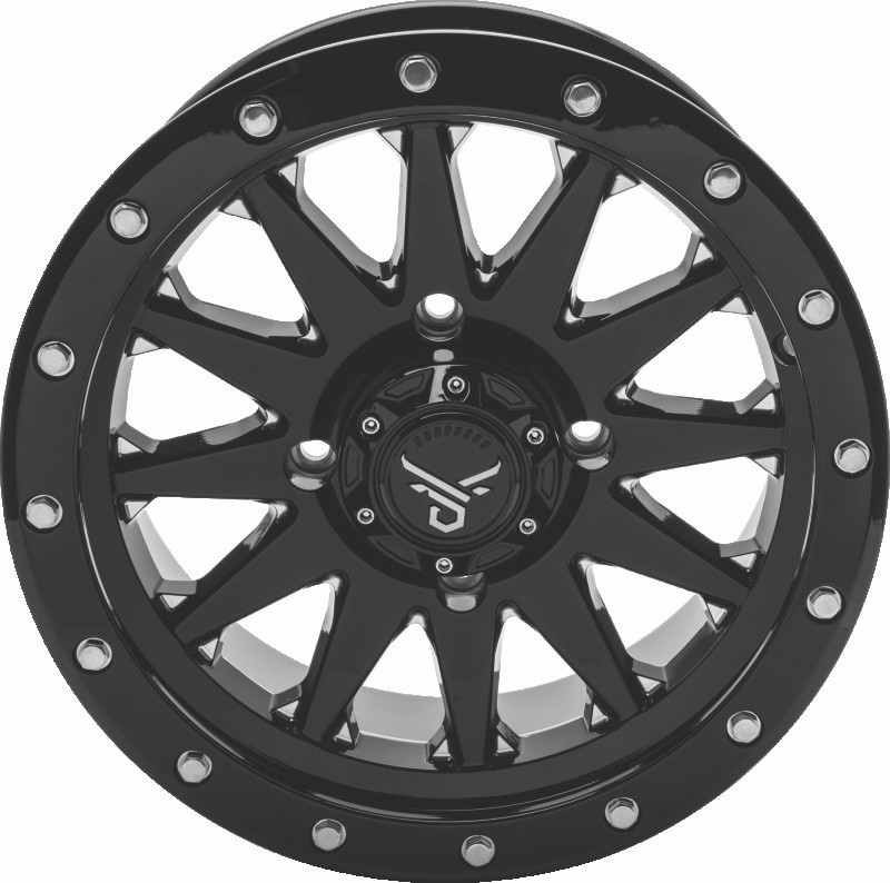 QuadBoss Wagon 14x7 4+3 4/156 Milled PowerSports Wheel Part #608557