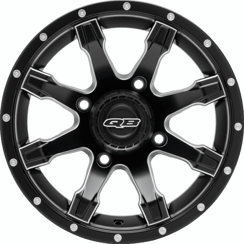 QuadBoss Grinder 14x7 Off-Road Wheel for Powersports Vehicles - 4/137 Bolt Pattern, 5+2 Offset