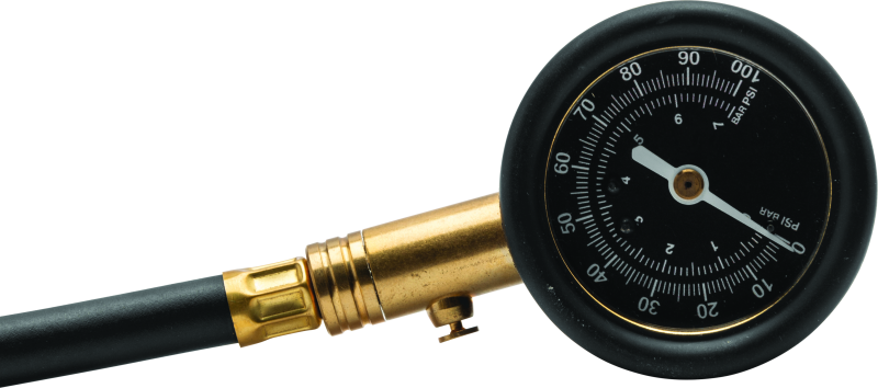BikeMaster Dual Tire Gauge 100 PSI – Accurate Pressure Readings with Interchangeable Air Chucks