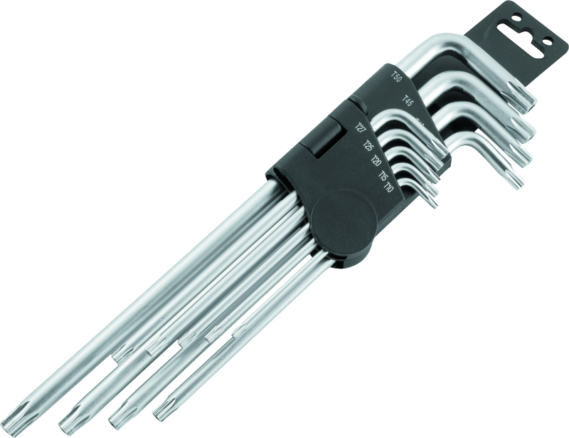 BikeMaster 9-Piece Ball End Long Wrench Set with Torx - Precision Chrome-Vanadium Steel