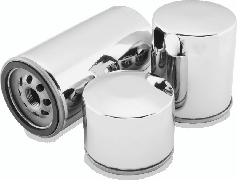 Twin Power Twin Cam and M8 Chrome Magnetic Oil Filter - Replaces Harley-Davidson 63798-99