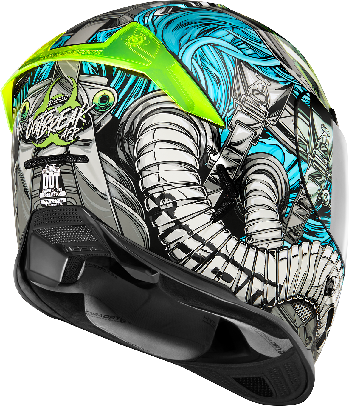 ICON Airframe Pro™ Outbreak Blue 2XL Helmet with ICON Optics™ Shield and Advanced Ventilation