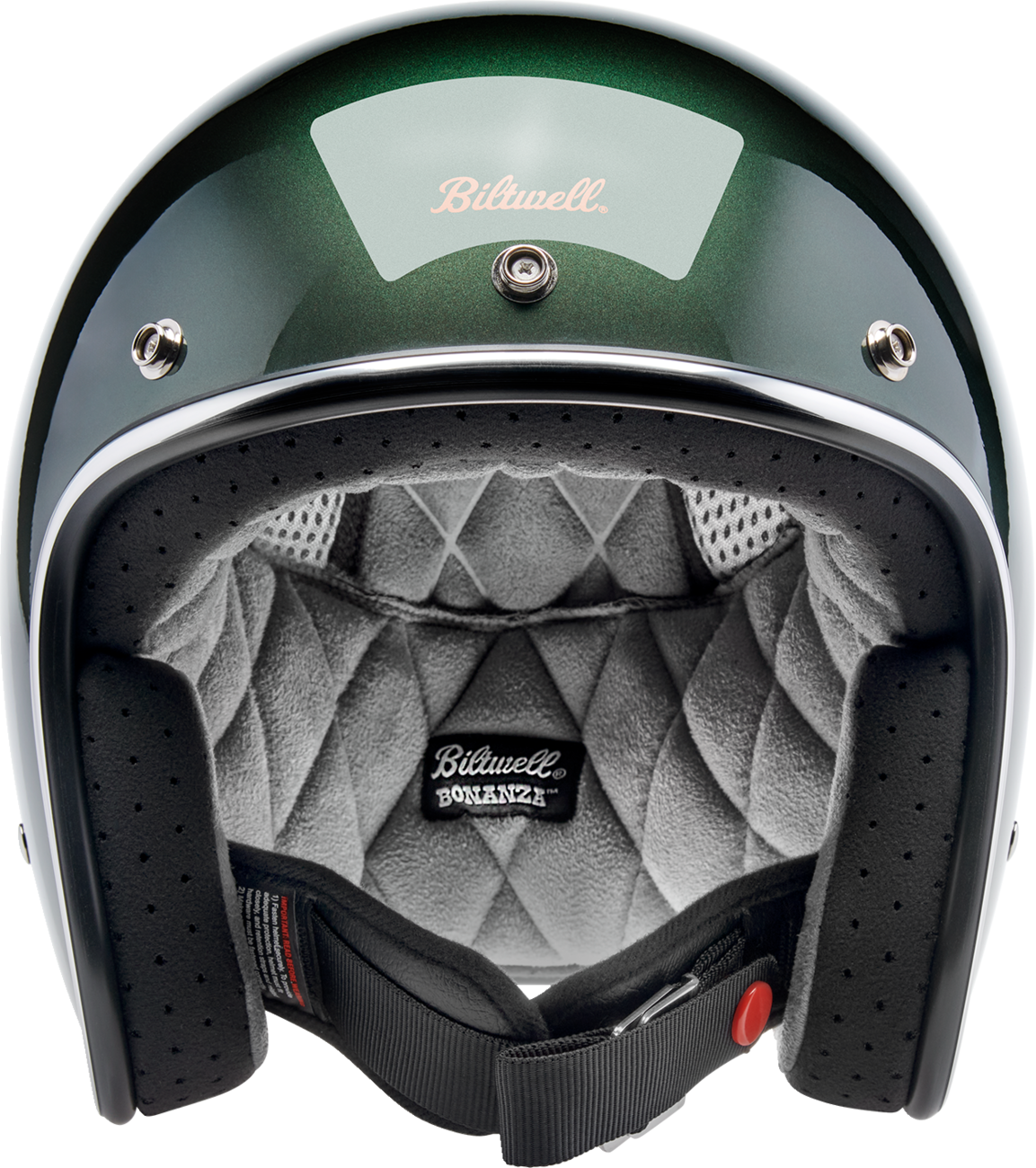BILTWELL Bonanza Helmet Metallic Sierra Green 2XL - Stylish Safety Headgear with ABS Shell and Lycra Liner