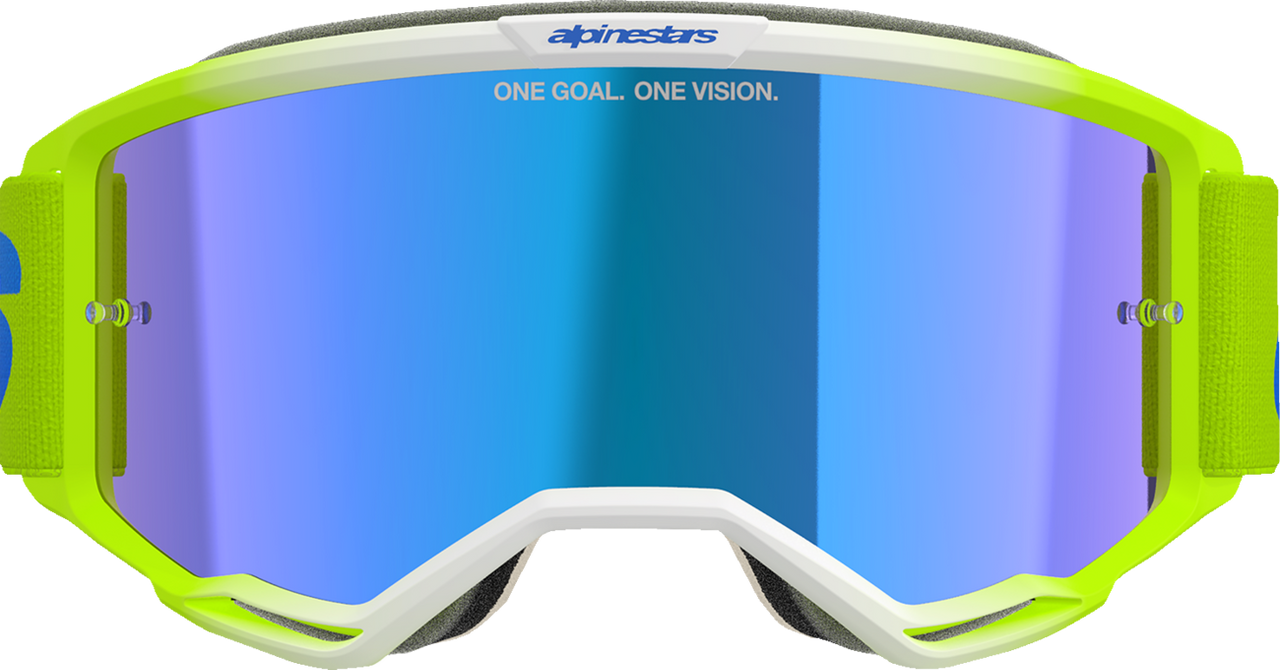 Alpinestars GOGGLES Vision 5 Blaze Yellow/Blue with Blue Mirror Lens - Part 5102125-5007
