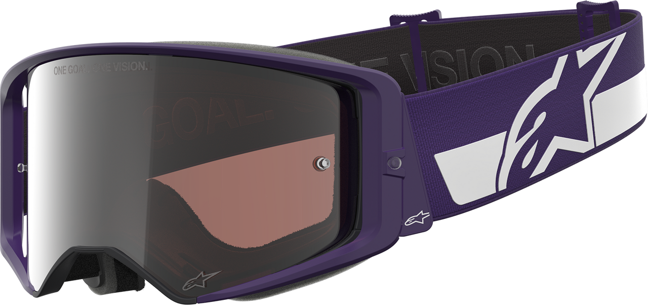 Alpinestars GOGGLES Supertech Goggle - Hunta 96 XXV, Purple/White with Silver Mirror Lens, Part 5101226-3168