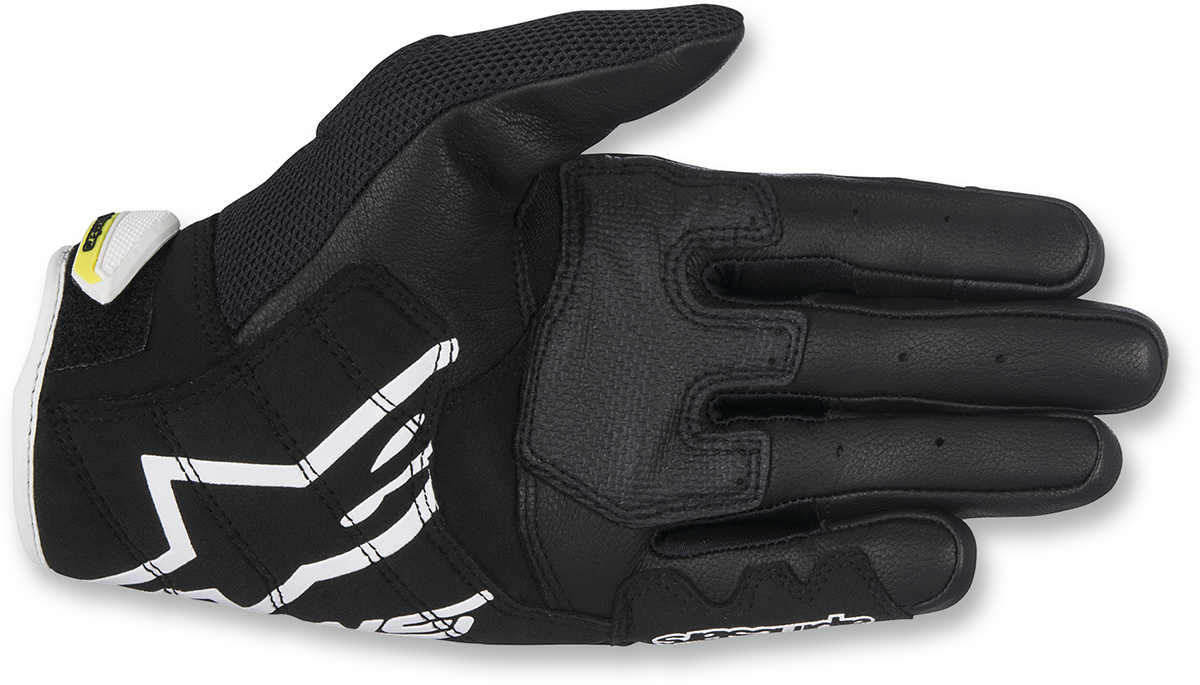 Alpinestars SMX-2 Air Carbon V2 Gloves - Black/White/Fluo Yellow, XL (Part Number 3567717-125-XL)