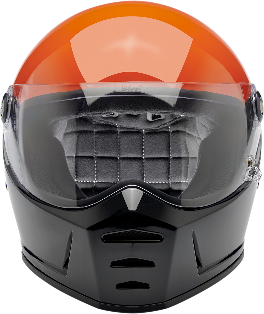 BILTWELL Lane Splitter Helmet - Podium Gloss Orange/Gray/Black XS (Part No. 1004-550-101)
