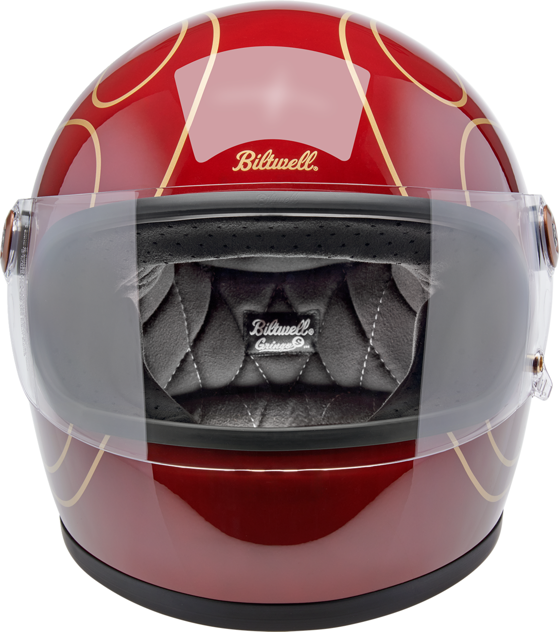 BILTWELL Gringo S Helmet - Flames - Gloss Garnet Red - XL Part 1003-594-505