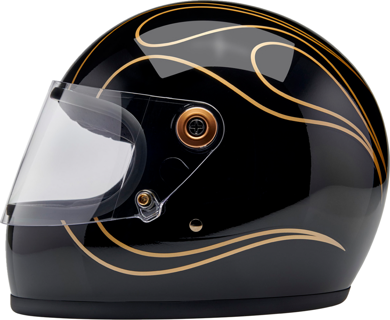 BILTWELL Gringo S Helmet - Gloss Black Flames 2XL - Part 1003-567-506