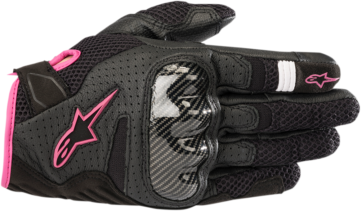 Alpinestars Stella SMX-1 Air V2 Gloves - Black/Fuchsia, XS (Part #3590518-1039-XS)