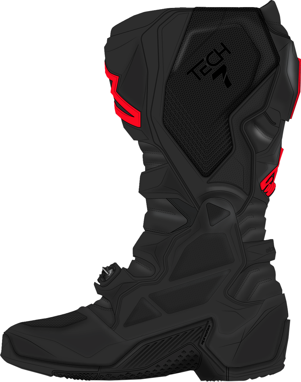 Alpinestars Tech 7 Boots - Fluorescent Red/Black, US 8 / EU 42 - Lightweight Off-Road Motorcycle Boots