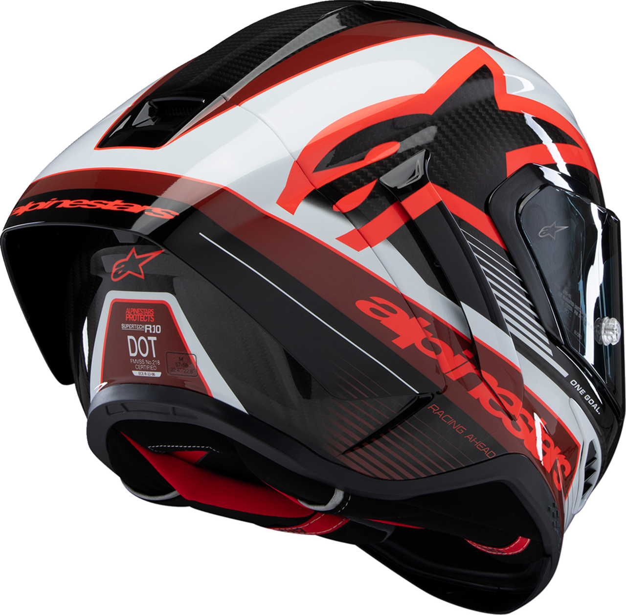 Alpinestars Supertech R10 Helmet - Team Edition - Black/Carbon Red/Gloss White, XS (Part #8200224-1352-XS)