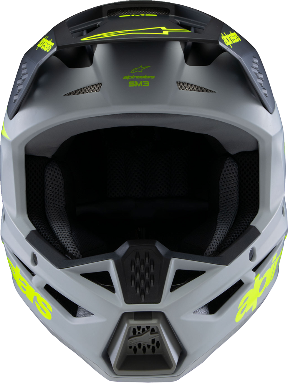 ALPINESTARS Youth SM3 Helmet Radium Matte Gray/Black/Yellow Fluo Large 8301825-9510-YL