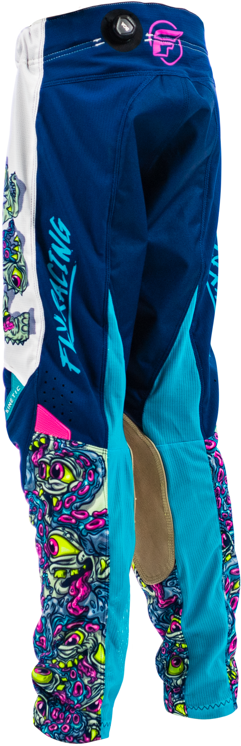 Fly Racing Yth Kinetic Mutant Mesh Pants White/Blue/Multi Size 24