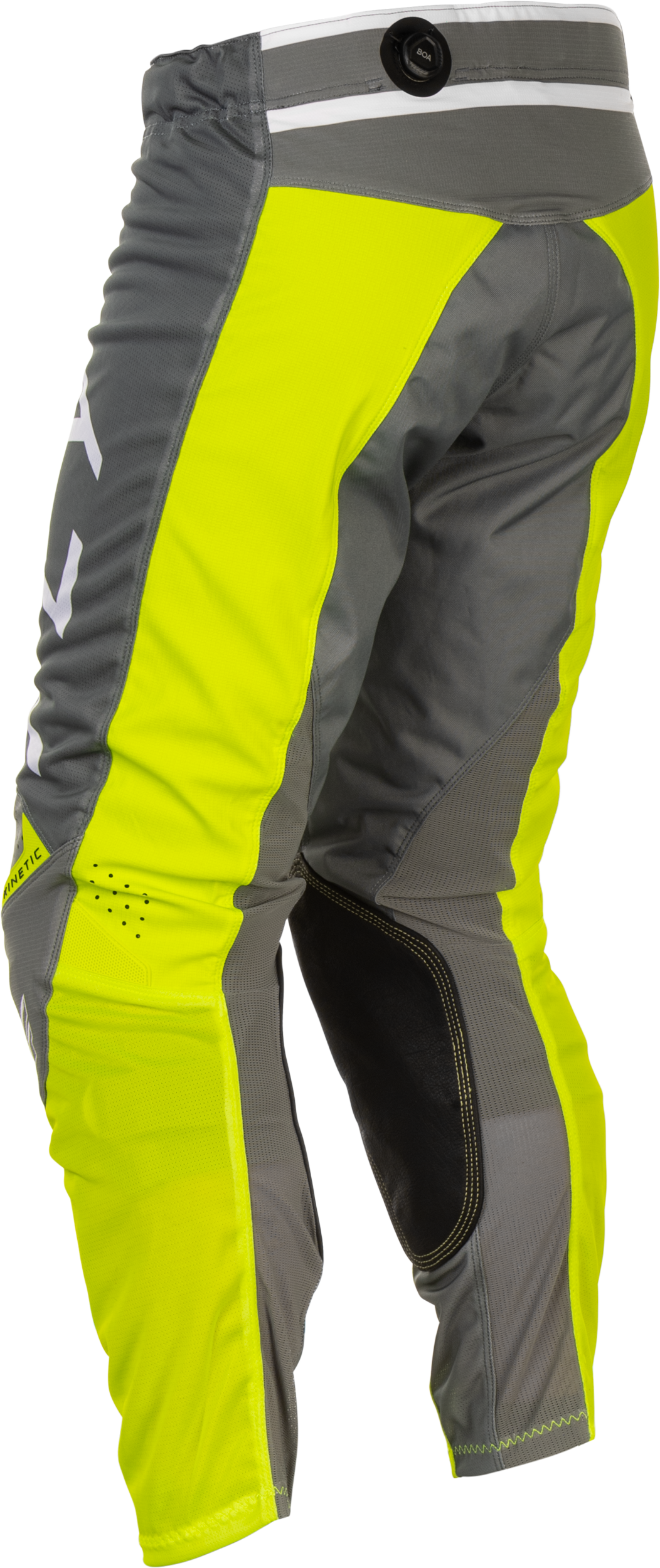 Fly Racing Kinetic Mesh Center Pants Grey/White/Hi Vis Size 28