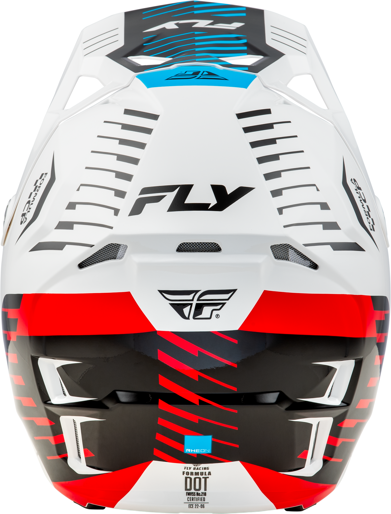 Fly Racing Formula CP Slice Helmet White/Red/Cyan - Lightweight, Impact-Resistant Motorcycle Helmet