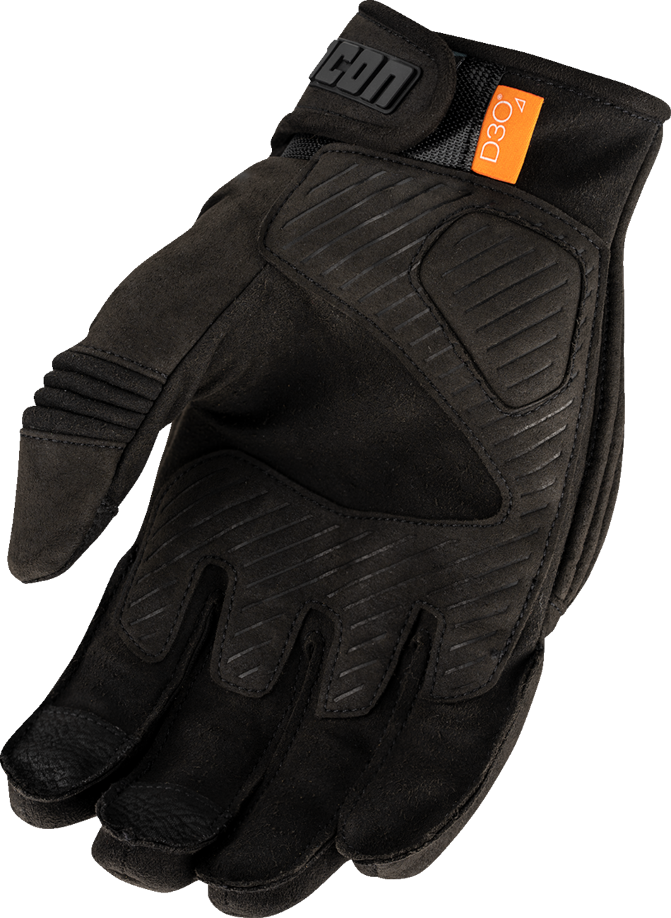 ICON Long Track CX™ Gloves in Black – Size XL with Novobuck Synthetic Suede and D3O® Foam Protection