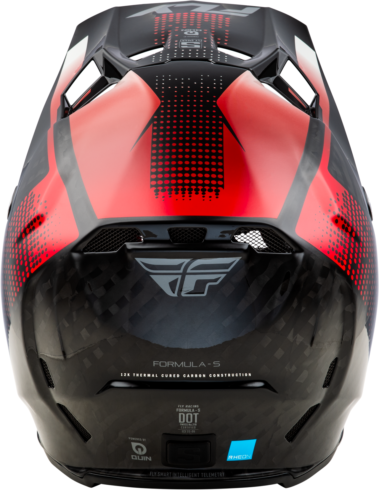Fly Racing Formula S Carbon Protocol Helmet Black Carbon/Red Medium - Advanced Impact Protection and Smart Safety Features