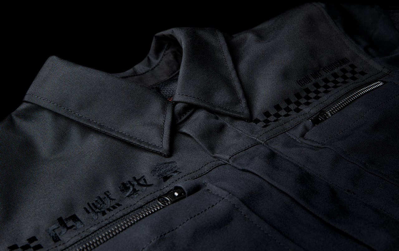 ICON Upstate Canvas National™ Jacket in Black – Small by ICON, Part Number 2820-6560