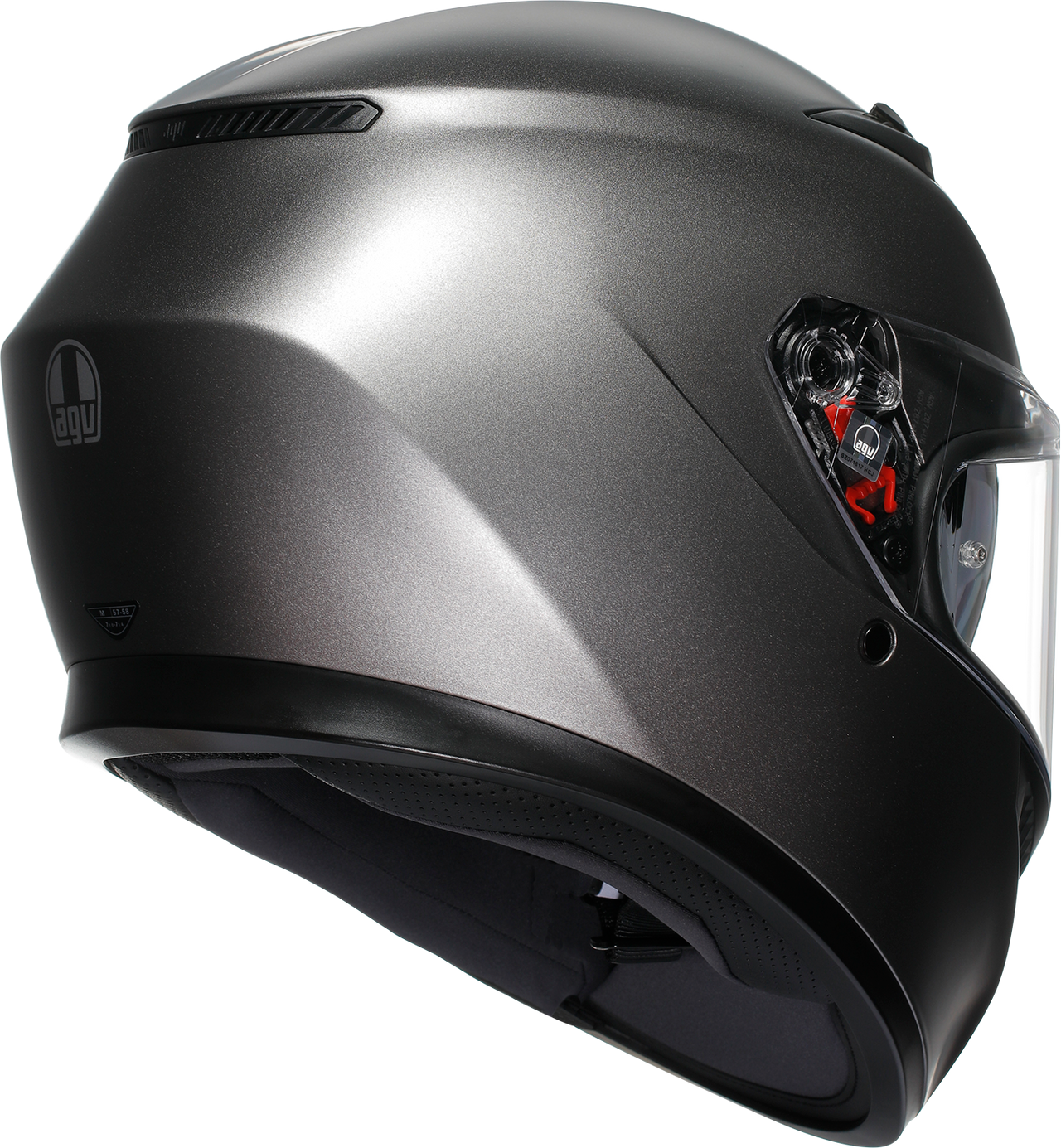 AGV K3 Helmet Mono Matte Luna Gray 2XL – High-Performance Motorcycle Helmet with Pinlock® Lens and Advanced Ventilation System