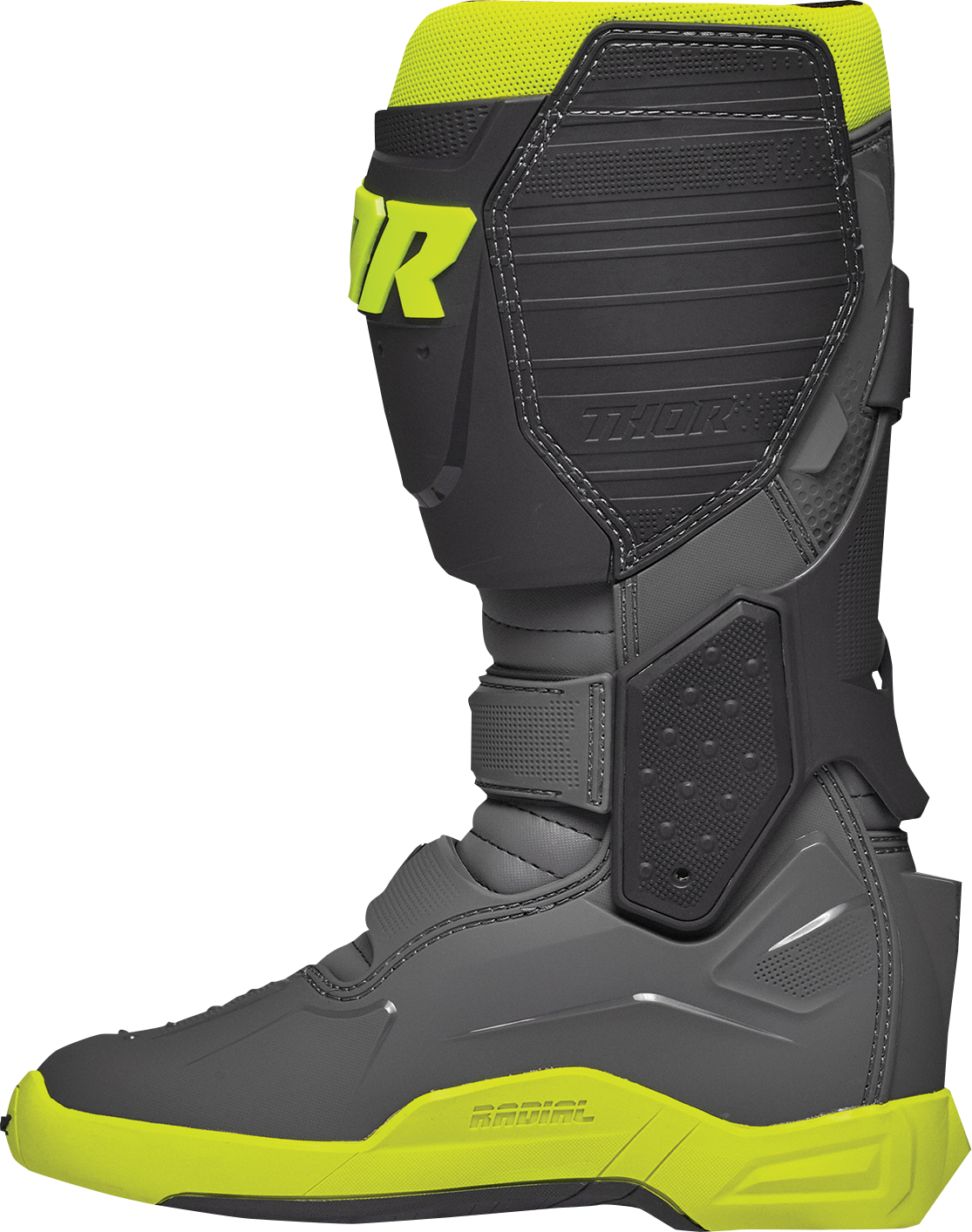 THOR Radial Boots Size 10 - Gray and Fluorescent Yellow, Part Number 3410-2748