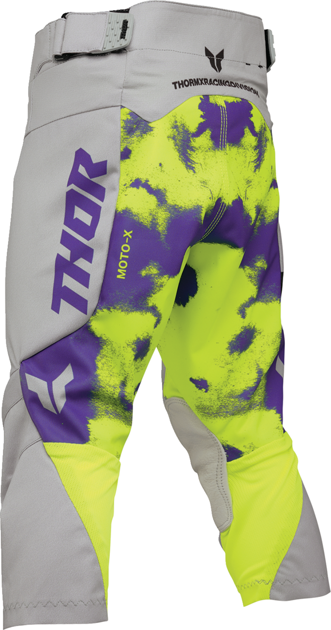 THOR Youth Launchmode Bleach Pants - Gray/Acid US 28 (Part No. 2903-2620)