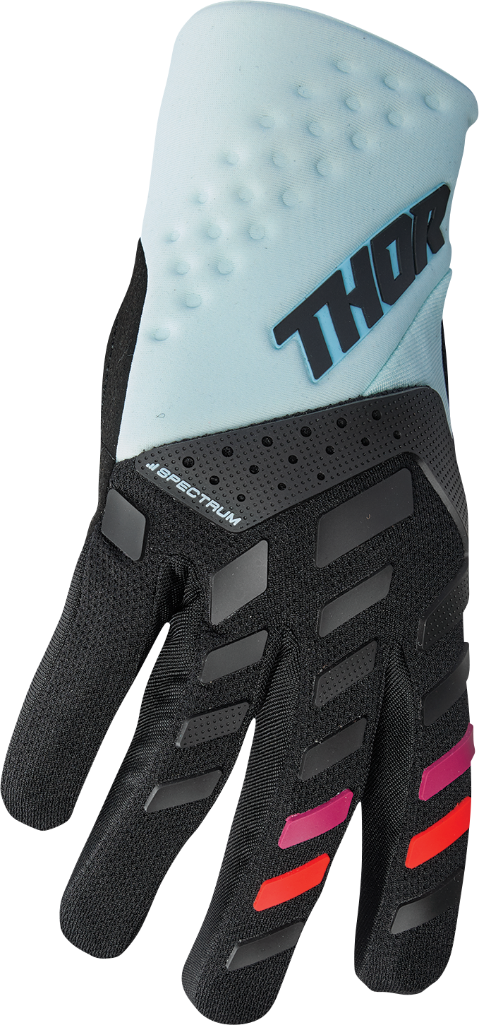 THOR Women's Spectrum Gloves Small - Black and Light Mint - Part Number 3331-0234