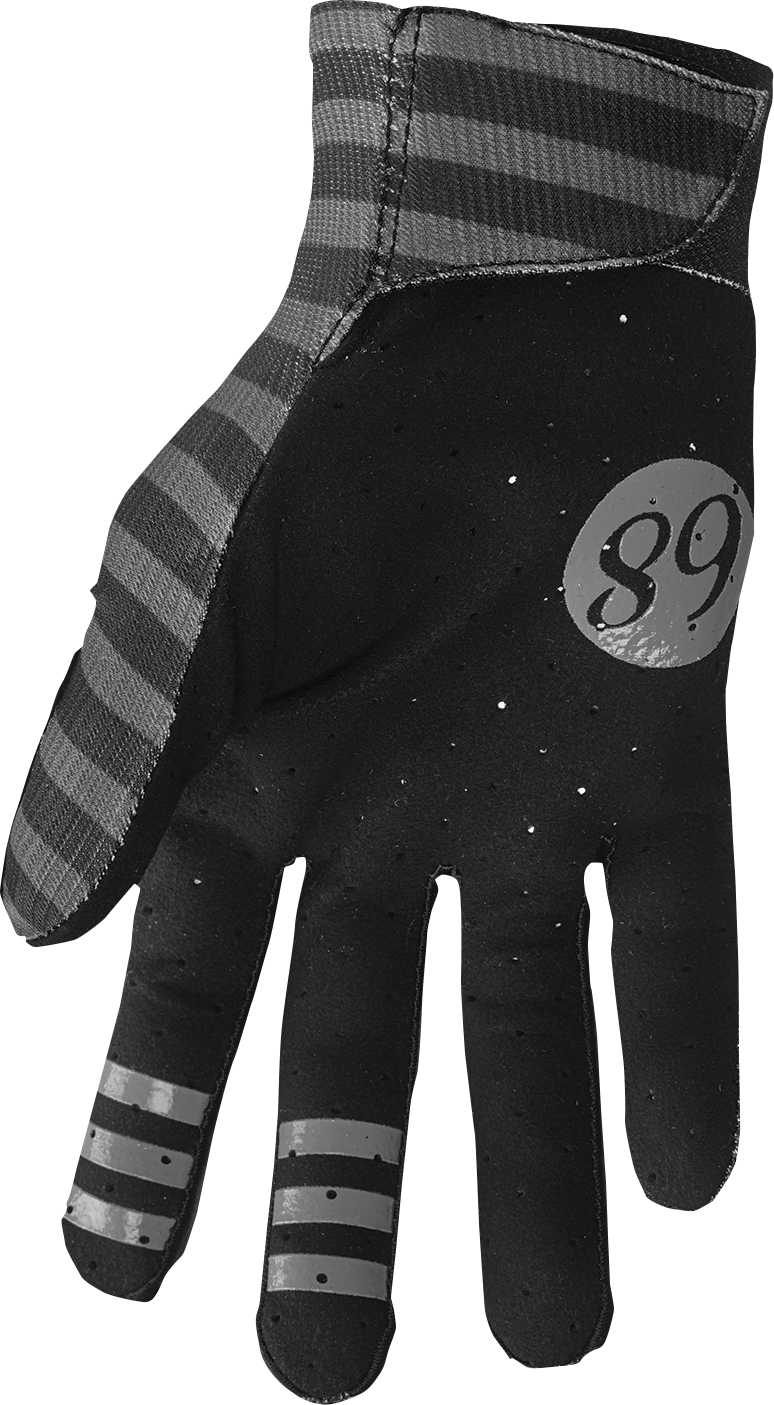 THOR Mainstay Gloves Slice Charcoal/Black Medium – Lightweight Motorcycle Riding Gloves with Perforated Clarino® Palm and Enhanced Grip
