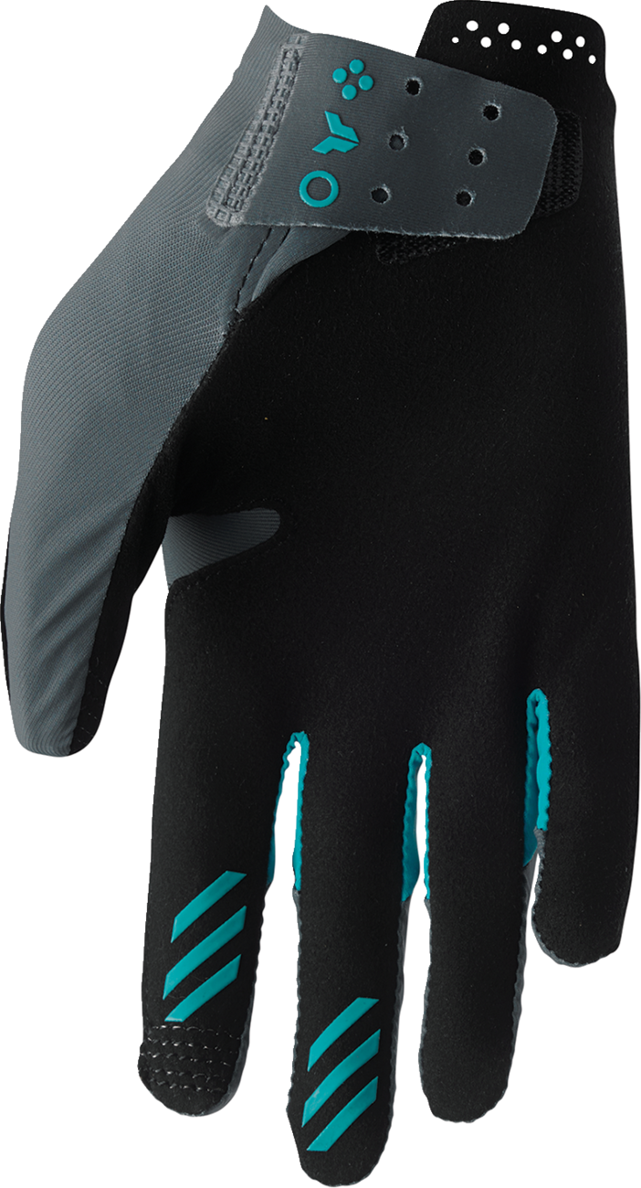 THOR Women's Sportmode Iconic Gloves Small - Gray/Aqua - Part Number 3331-0280
