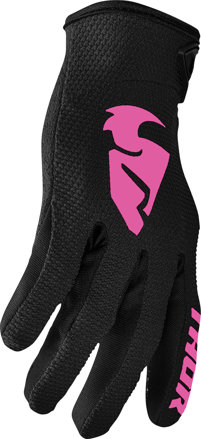 THOR Women's Sector Gloves Black/Pink Small - Part Number 3331-0242