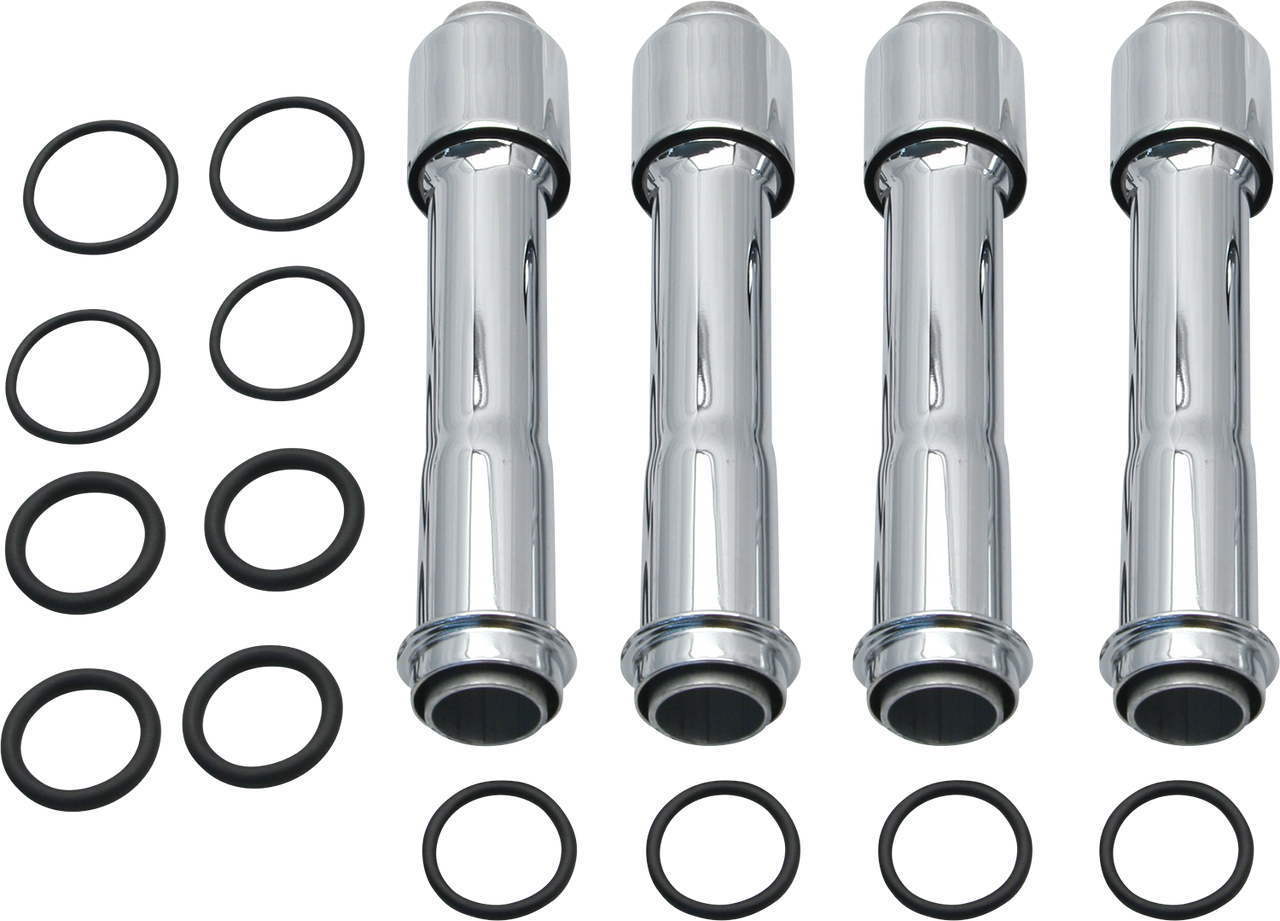 S&S CYCLE Pushrod Cover Kit - Chrome for Twin Cam and M8 Engines (Part #106-1340)