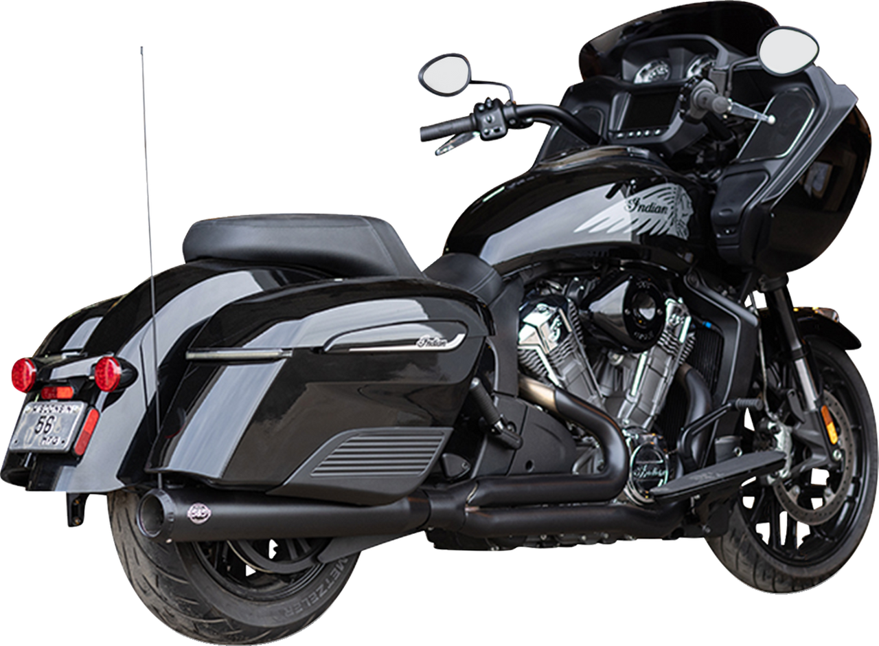 S&S Cycle 2-into-1 Qualifier Exhaust System - Guardian Black for Indian with PowerPlus 550-1133