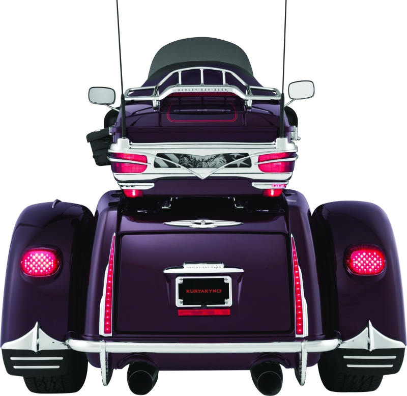 Kuryakyn Rear Mud Flaps for Trikes with Chrome Accents – Fits Harley Davidson Tri Glide Ultra Classic and Street Glide Trike Models