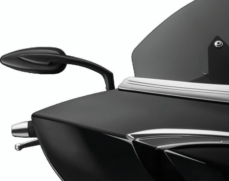 Kuryakyn Teardrop Mirrors Satin Black – Streamlined Aluminum Motorcycle Mirrors with Convex Glass for Enhanced Rear Visibility