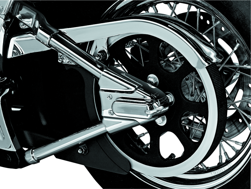 Kuryakyn Swingarm Cover Kit for 2000-2007 Harley Davidson Softail Models in Chrome