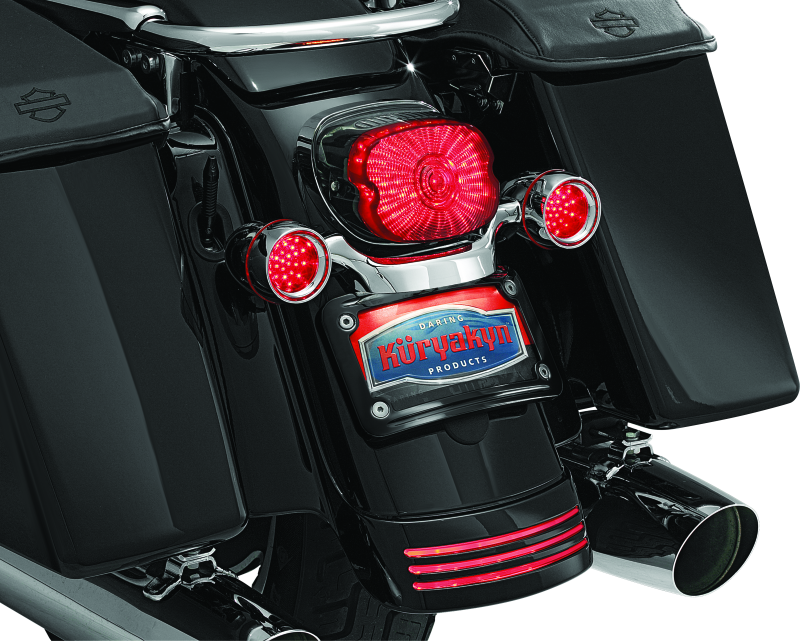 Kuryakyn Curved License Plate Mount for Harley-Davidson Road and Touring Models - Part 3149