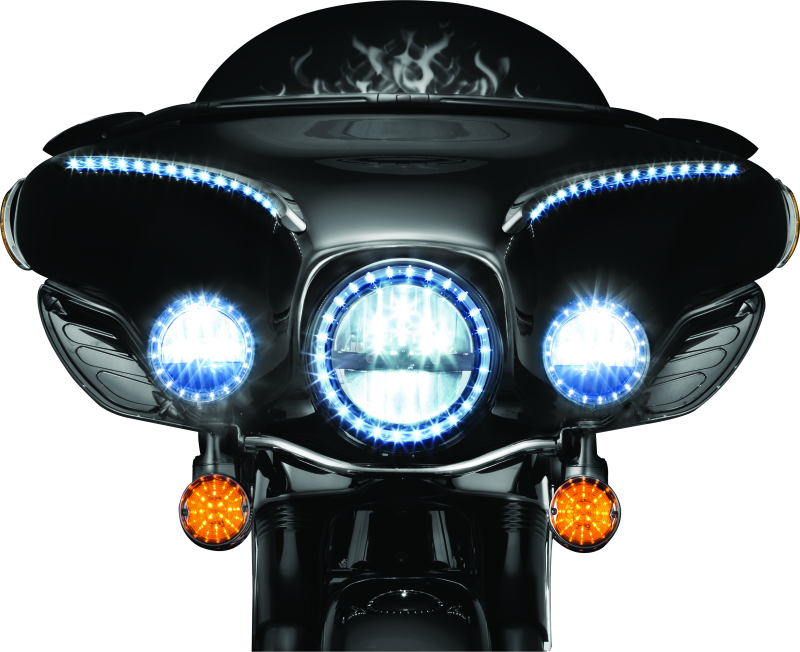 Kuryakyn LED Front Turn Signal Conversion Insert with Amber Lens for Harley Davidson 2008-2009 Models
