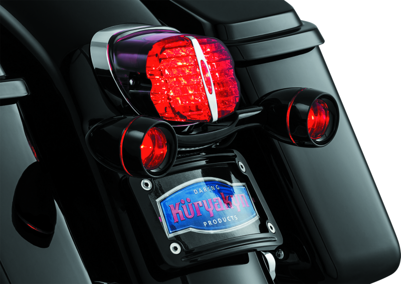 Kuryakyn Deep Dish Turn Signal Bezels with Red Lenses for Harley-Davidson Models, Part #5482