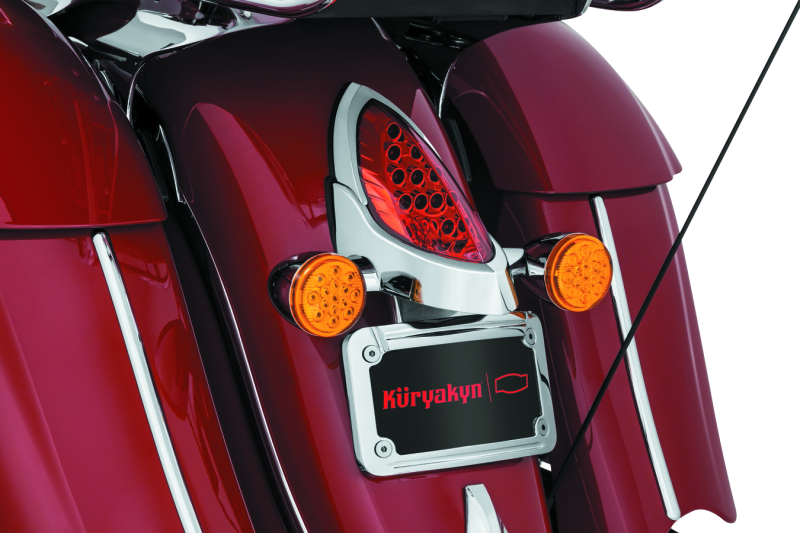 Kuryakyn LED Curved License Plate Frame for Indian Motorcycles – Chrome, Part #5699