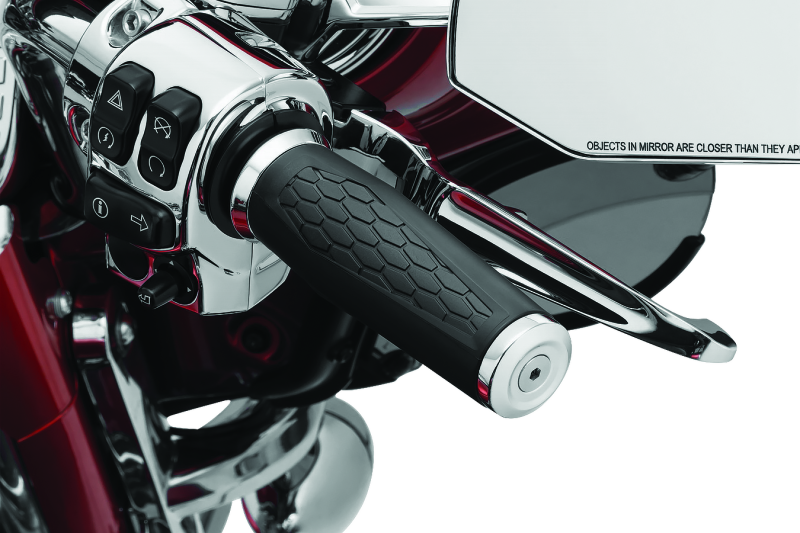 Kuryakyn Hex Grips Throttle-By-Wire Chrome - Comfortable, Durable Powersports Handlebars