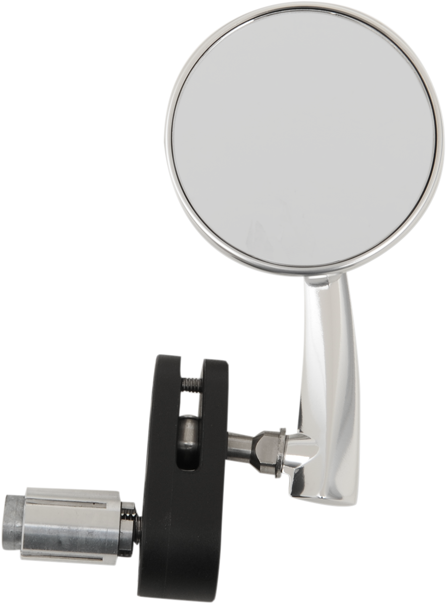 EMGO 20-34043 Round Polished Side View Mirror for Motorcycles