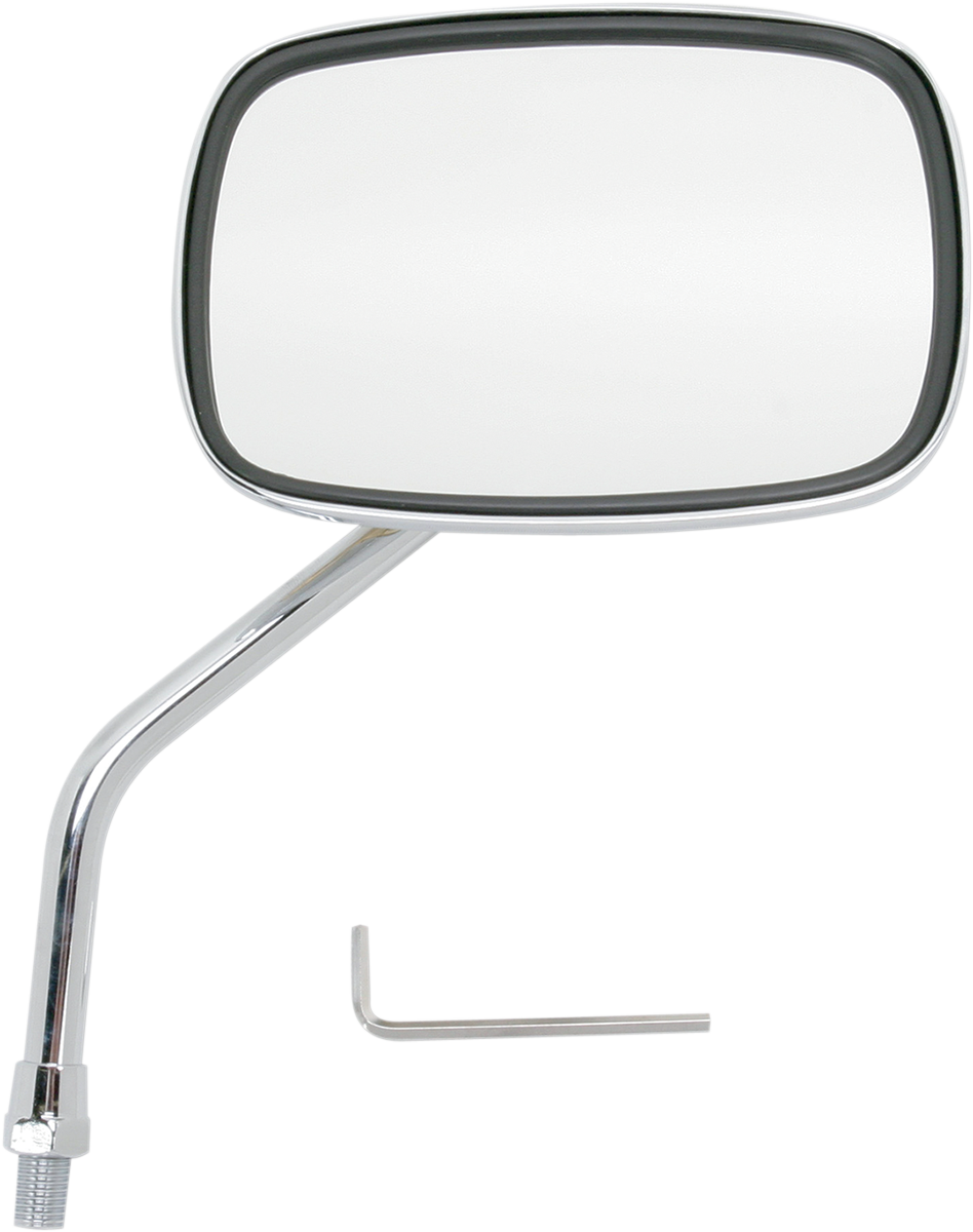 EMGO Ride Free Mirror - Rectangle Side View with M10 x 1.25 Mount - Gold/Chrome Finish