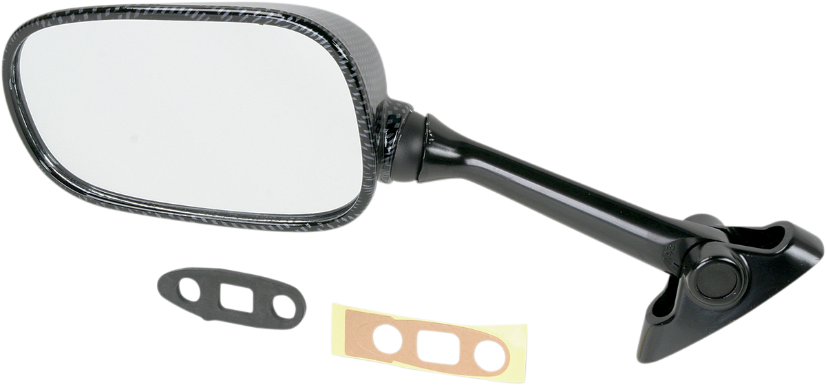 EMGO Side View Mirror for Suzuki 20-69774 with Black Carbon Fiber Finish