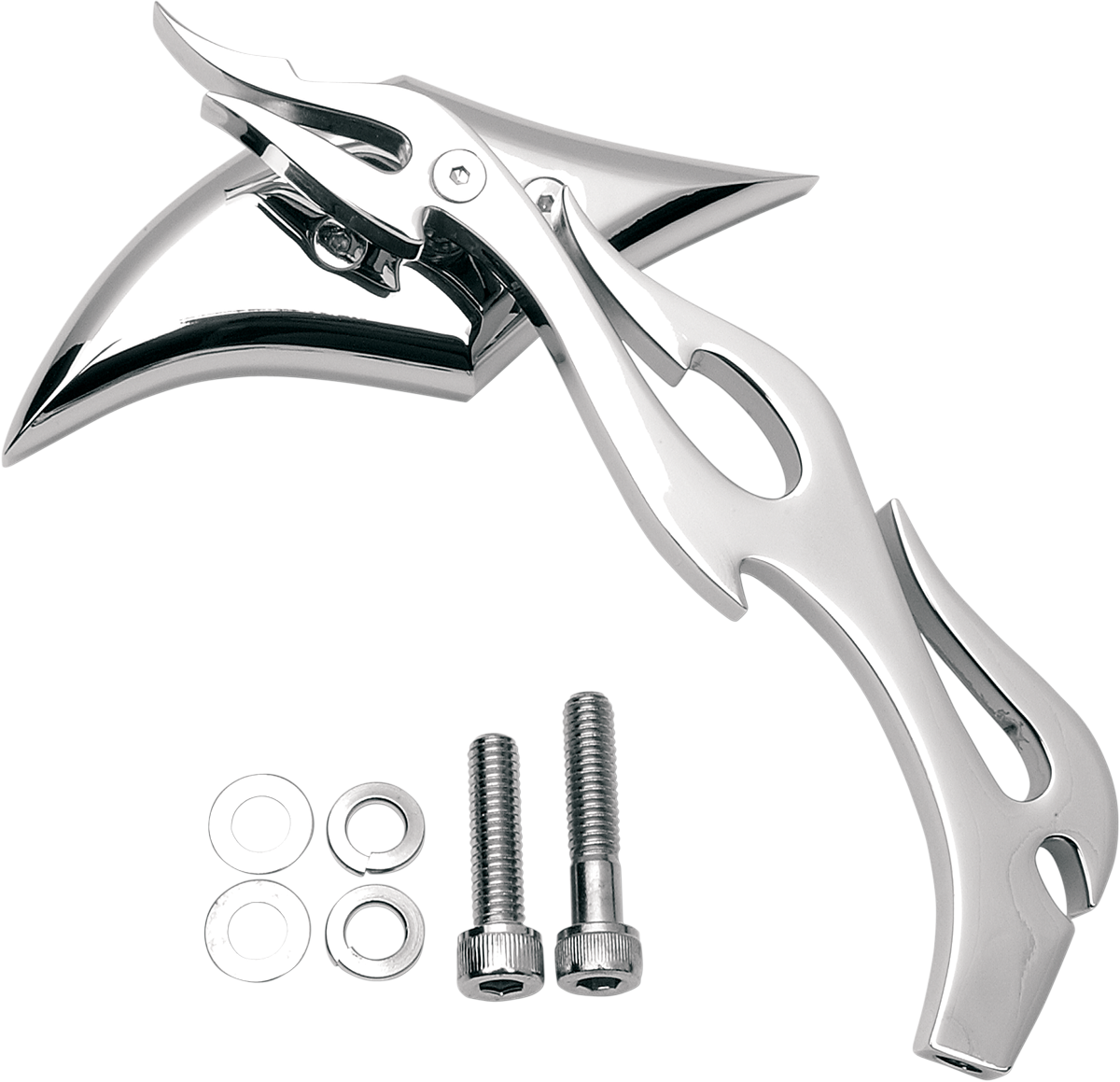 DRAG SPECIALTIES Gothic/Flame Diamond Chrome Right Side Mirror 60-6250FR