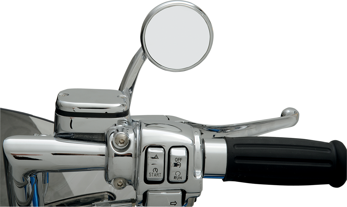 TODD'S CYCLE Shooter Side View Mirror - Round Chrome - Right Side - Part Number SMR-1