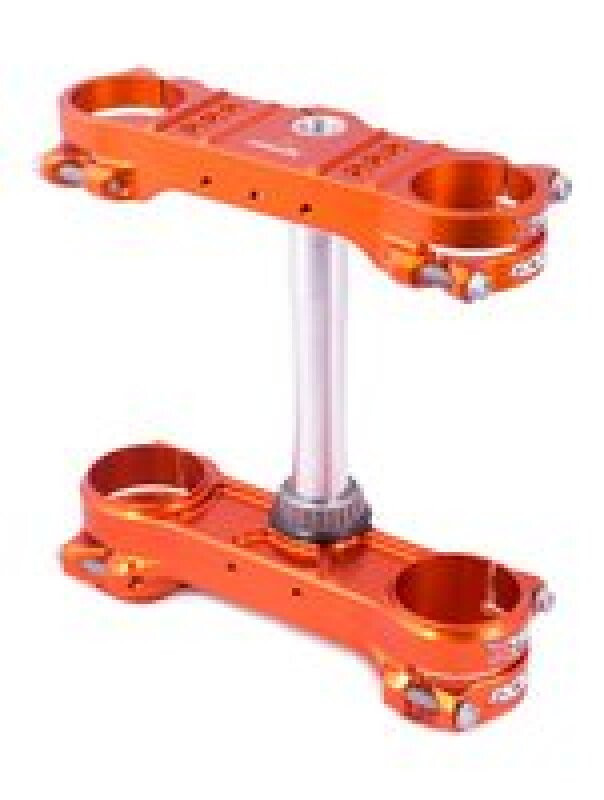 XTrig ROCS Tech Triple Clamp for KTM 125-500, GasGas, Husqvarna – 22 mm Offset M12, Orange